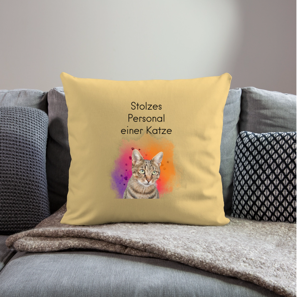 Pedro´s Kissen Stolzes Personal einer Katze Black Edition - Hellgelb