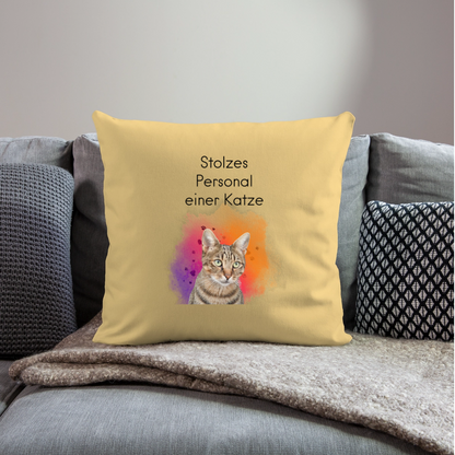 Pedro´s Kissen Stolzes Personal einer Katze Black Edition - Hellgelb