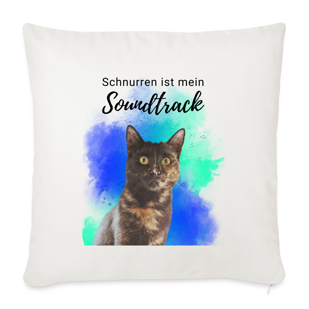 Nala´s Kissen Schnurren ist mein Soundtrack Black Edition - Naturweiß 