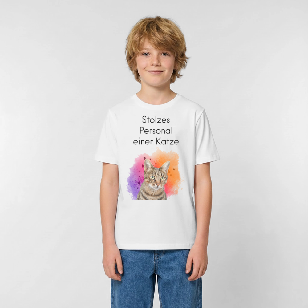 Pedro's T-Shirt Stolzes Personal einer Katze Black Edition - LiNBW.