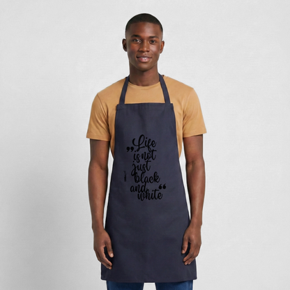 Life is not just black and white Kochschürze Black Edition - Navy